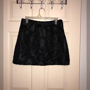Black mini floral skirt